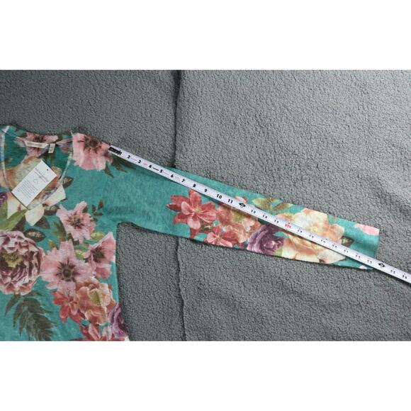 New Soft Surroundings Sweater Womens Xxs Tropical Floral Print V Neck USA - Picture 8 of 8